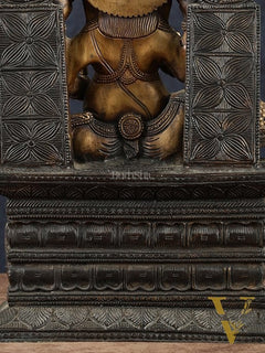 Brass Lord Ganesha Statue – 20" Height, Antique Chola Style, Dual-Tone Finish