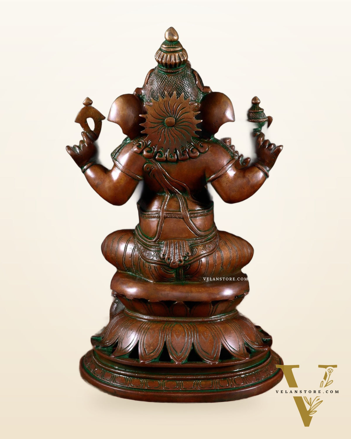 Brass Lord Ganesha Statue on Lotus Base chola style – 14”