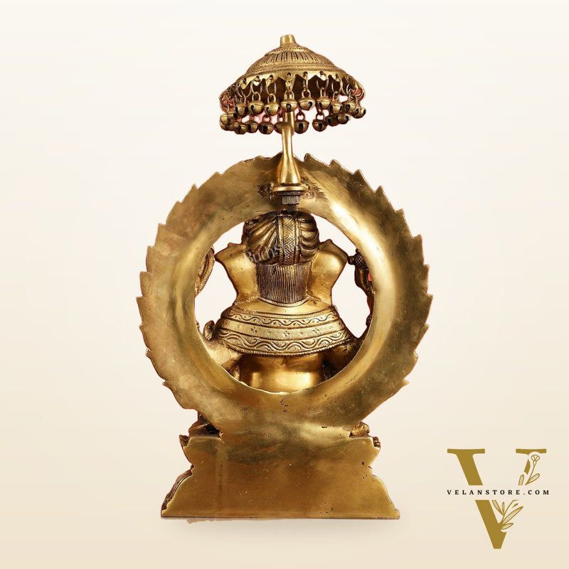 Brass Lord Ganesha Statue Seated on a Throne - 18 inch