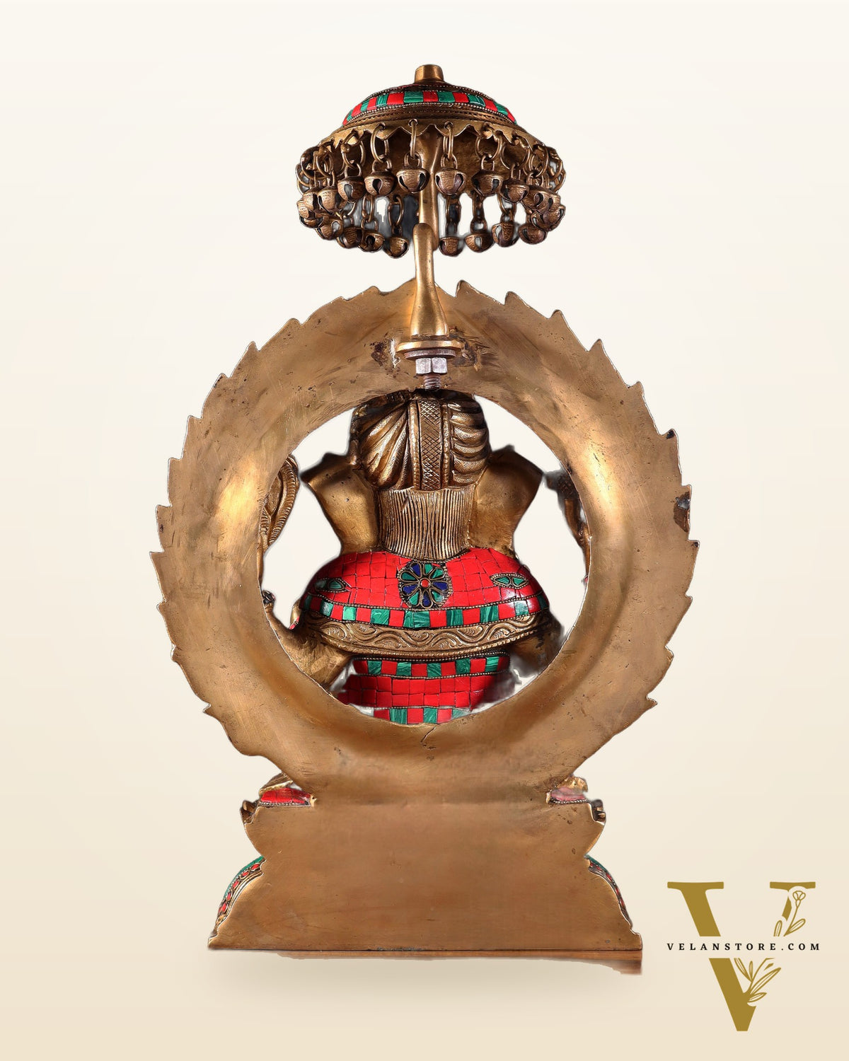 Brass Lord Ganesha Statue Seated on a Throne - 18 inch