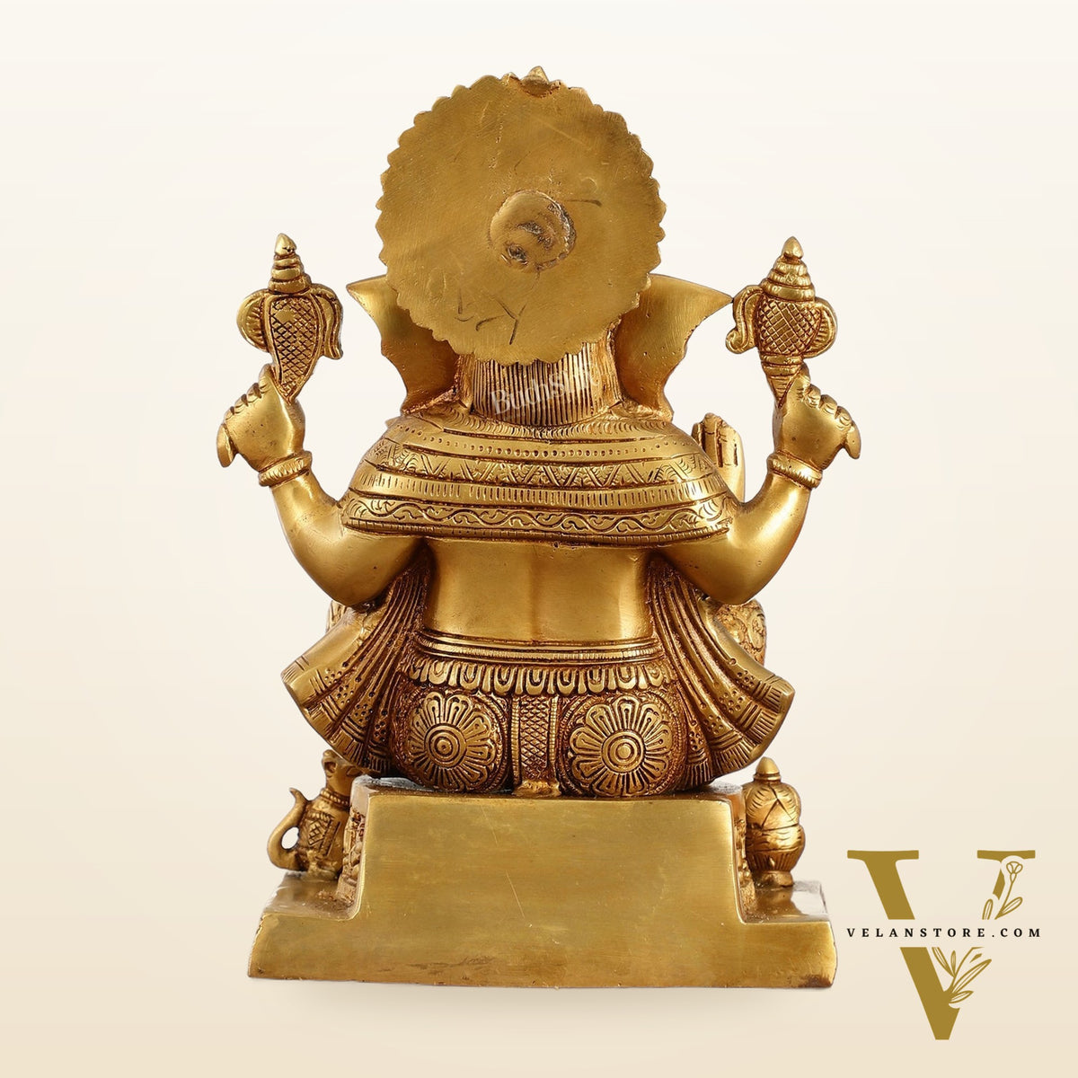 Brass Lord Ganesha Statue with Ashtavinayaka - 10 Inch