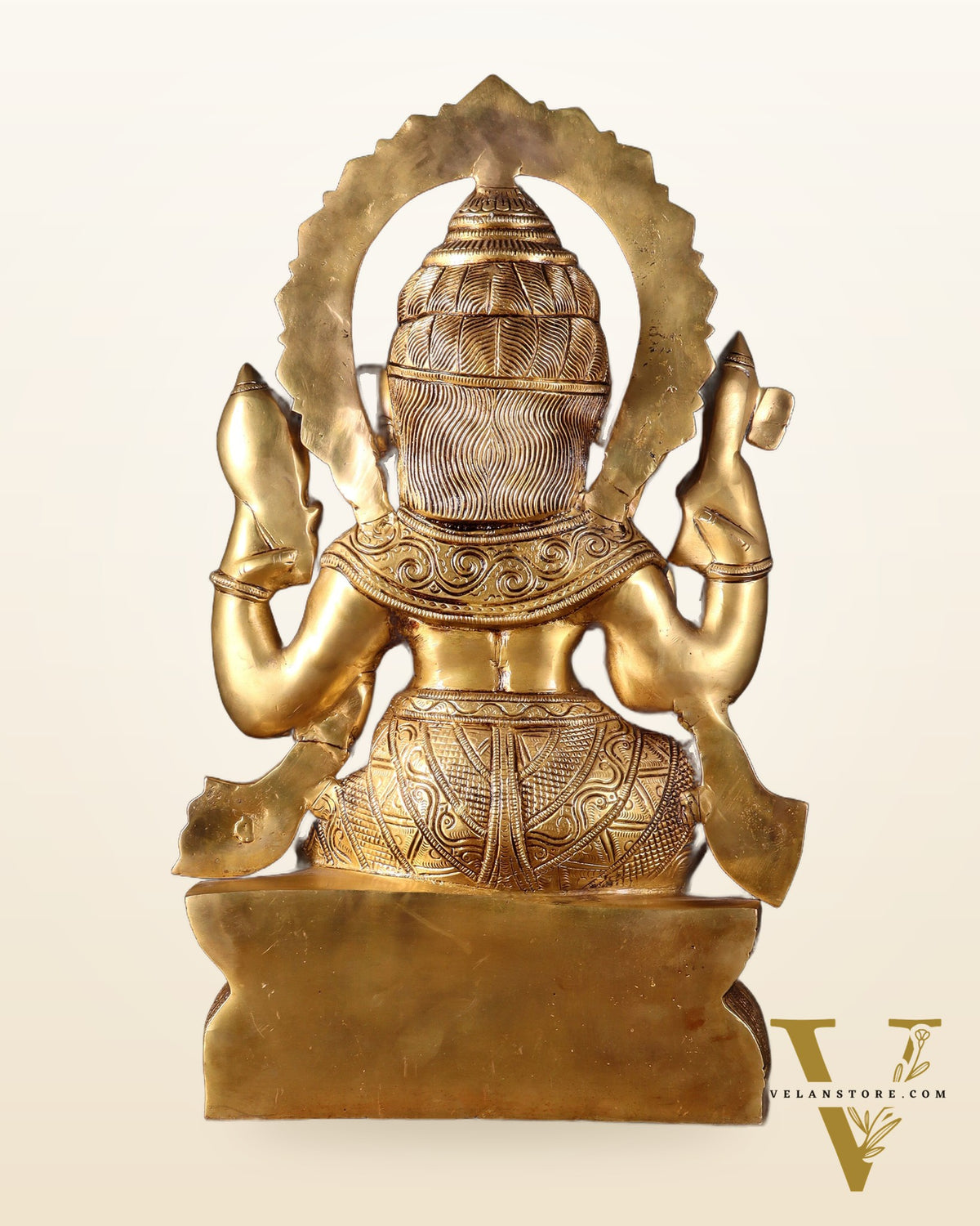 Brass Lord Ganesha Statue with Enhanced Carvings – Divine Elegance 20"