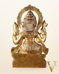 Brass Lord Ganesha Statue with Enhanced Carvings – Divine Elegance 20"