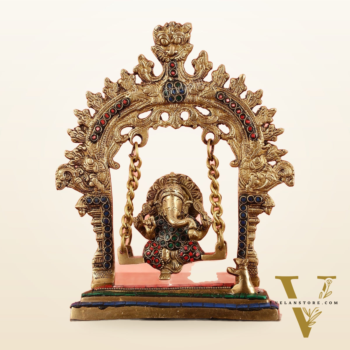 Brass Lord Ganesha Swing Idol - 10 inch