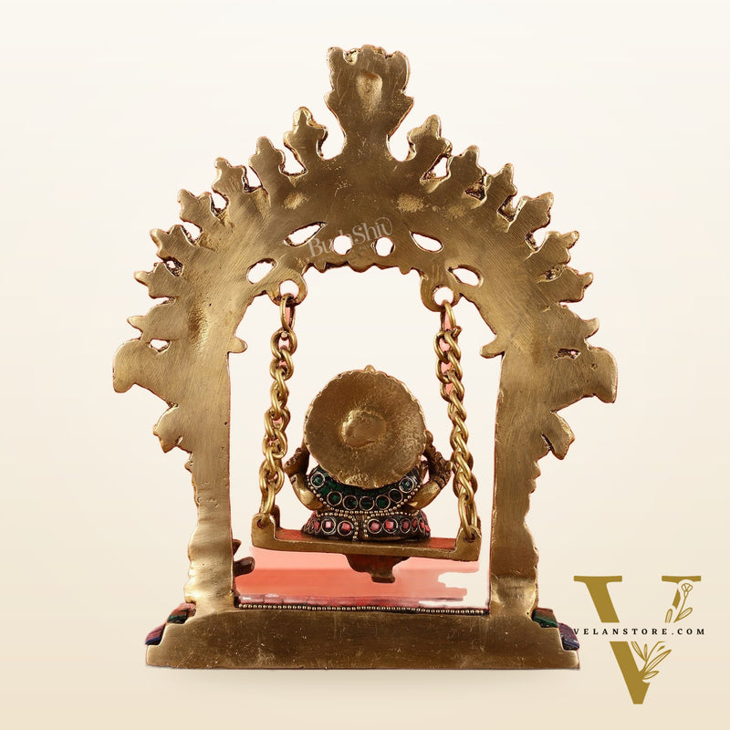Brass Lord Ganesha Swing Idol - 10 inch