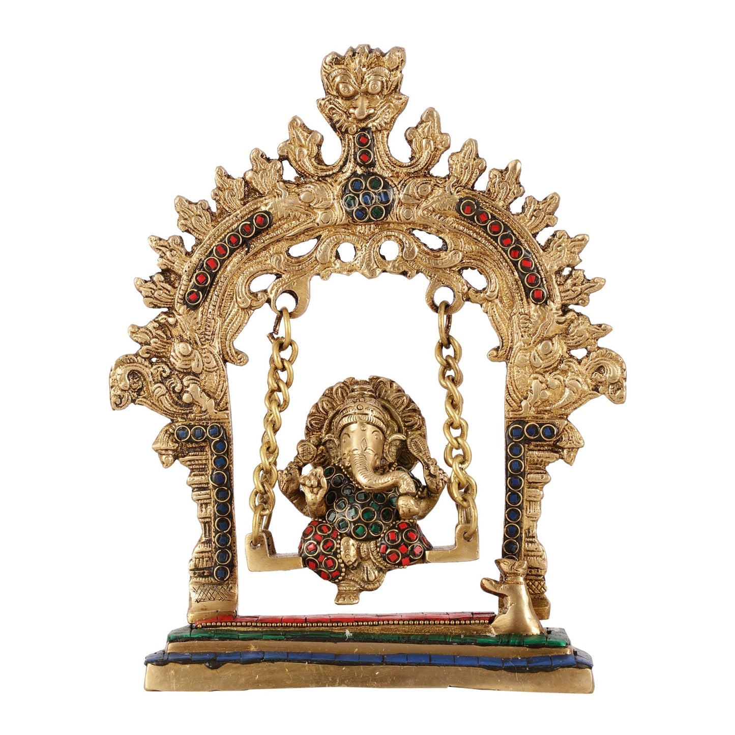 Brass Lord Ganesha Swing Idol - 10 inch