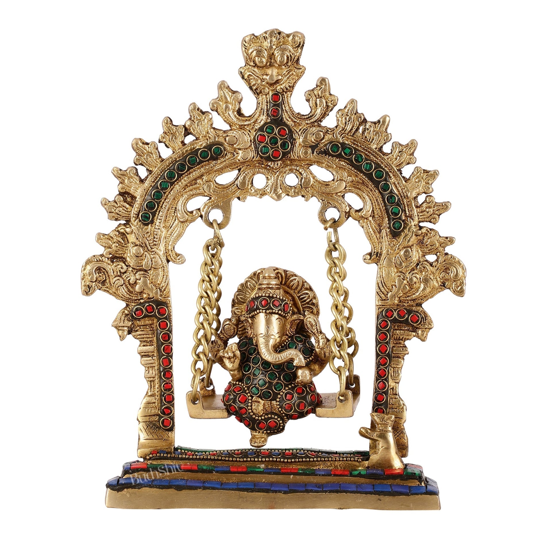 Brass Lord Ganesha Swing Idol - 10 inch