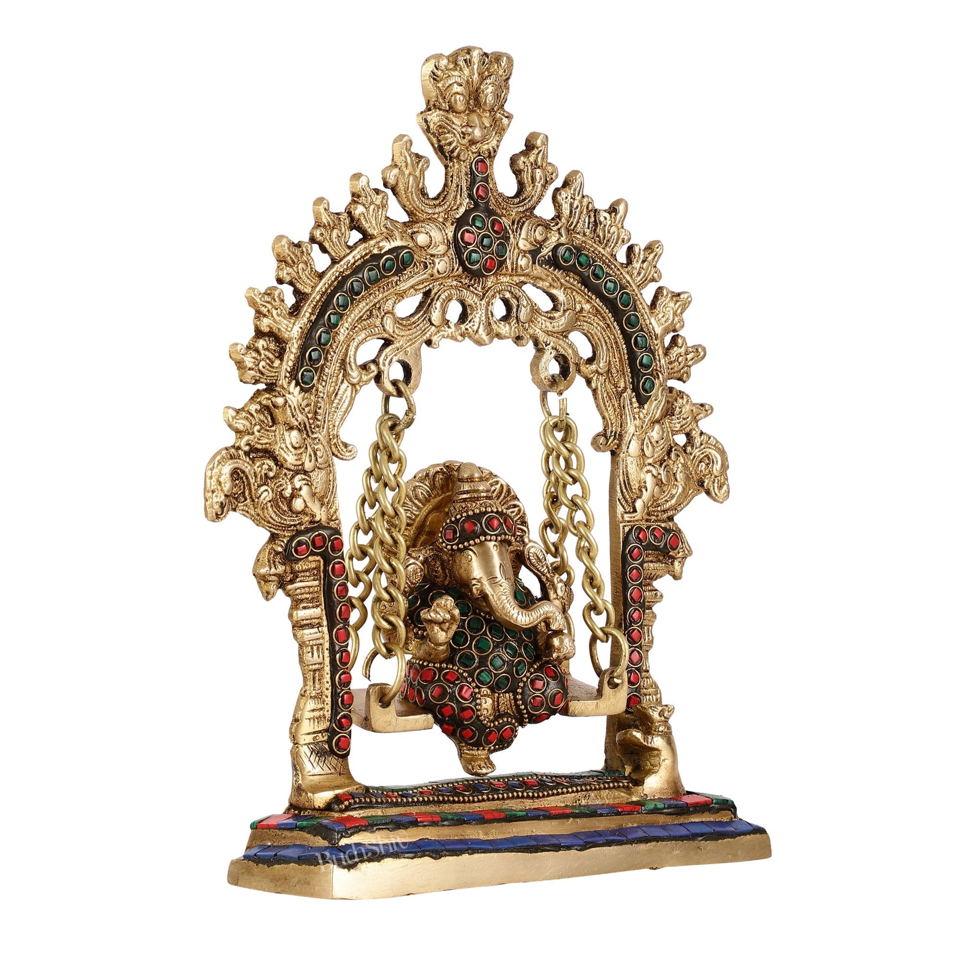 Brass Lord Ganesha Swing Idol - 10 inch