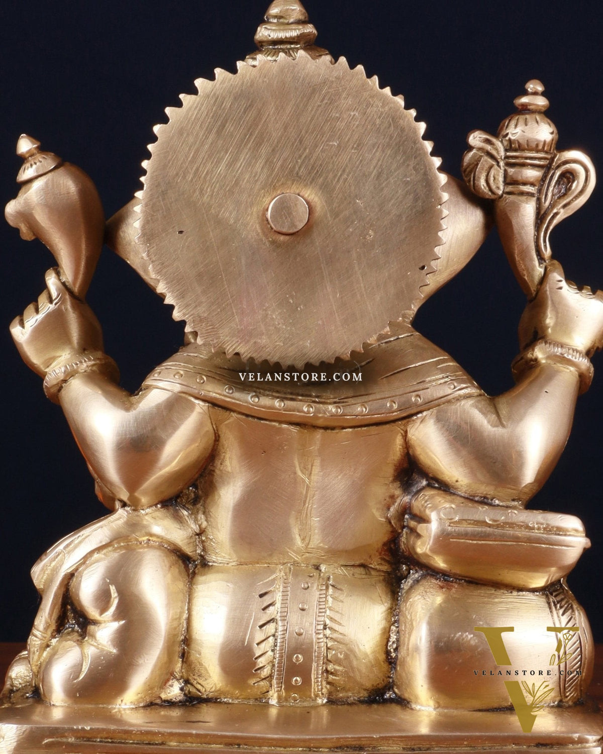 Brass Lord Ganesha Writing Statue – 7.5 Inch