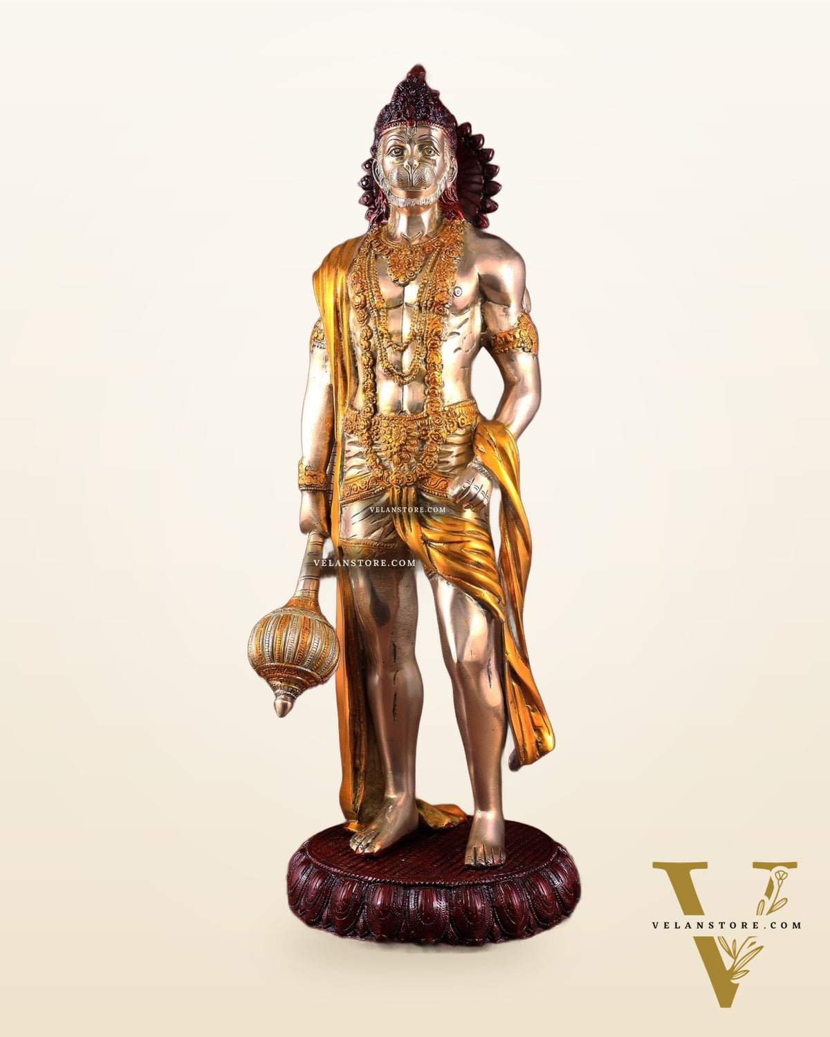 Brass Lord Hanuman muscular Statue - 24" Height three tone