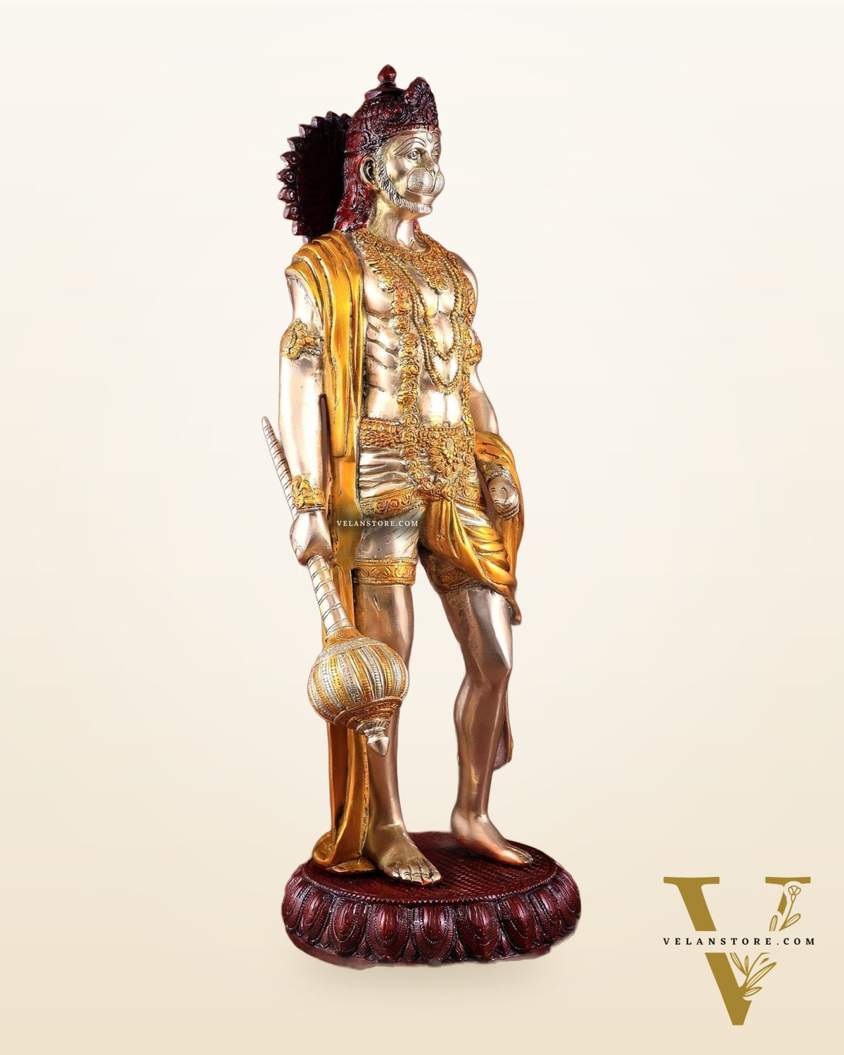 Brass Lord Hanuman muscular Statue - 24" Height three tone