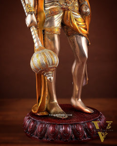 Brass Lord Hanuman muscular Statue - 24" Height three tone