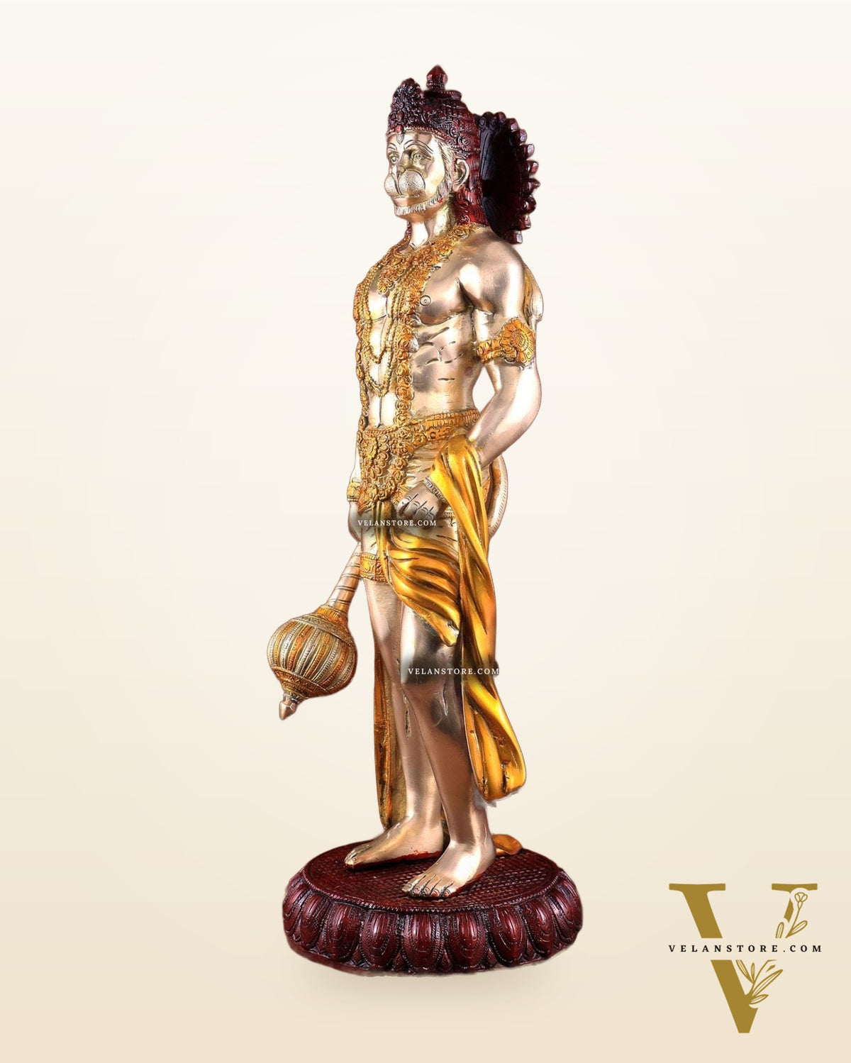 Brass Lord Hanuman muscular Statue - 24" Height three tone