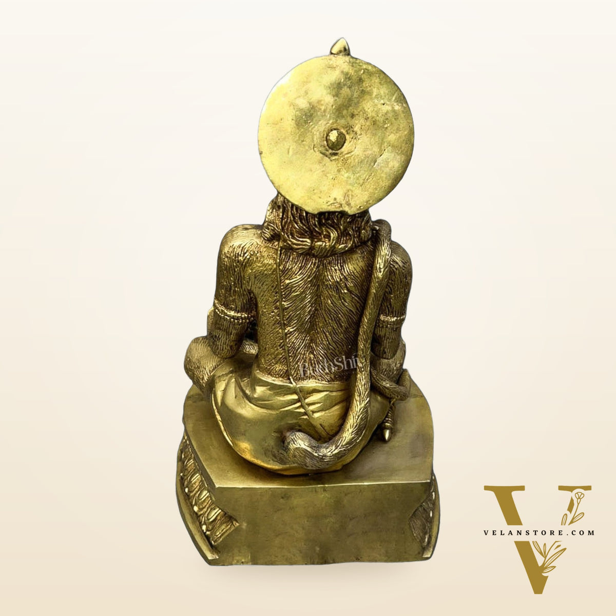 Brass Lord Hanuman Statue in Aashirwaad Mudra, Handcrafted 15"