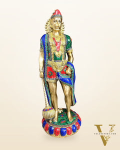 Brass Lord Hanuman Statue Standing 24" Height