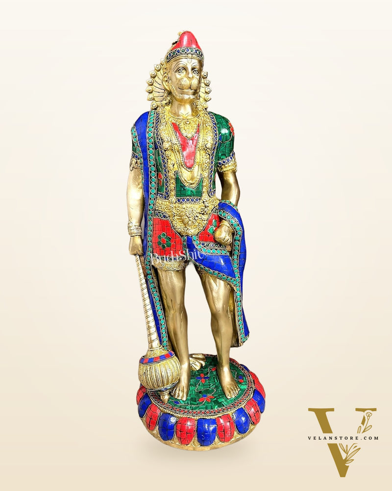 Brass Lord Hanuman Statue Standing 24" Height