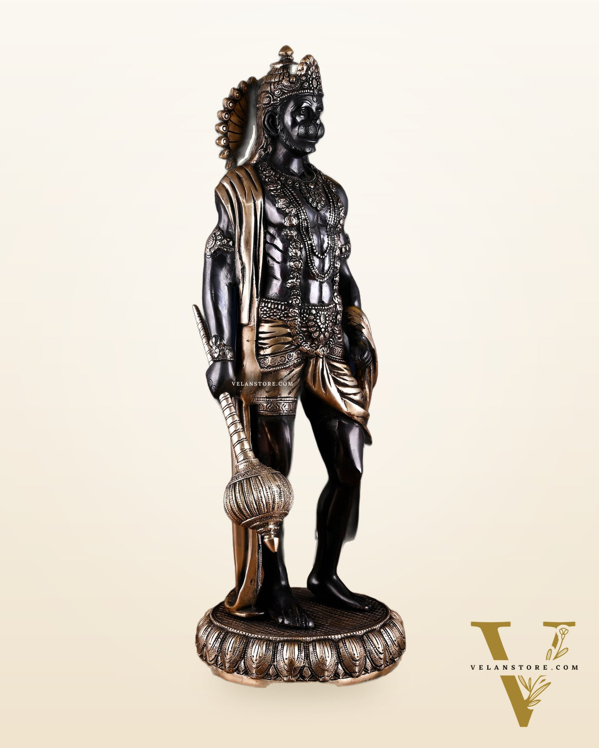 Brass Lord Hanuman Statue Standing 24" Height Black edition