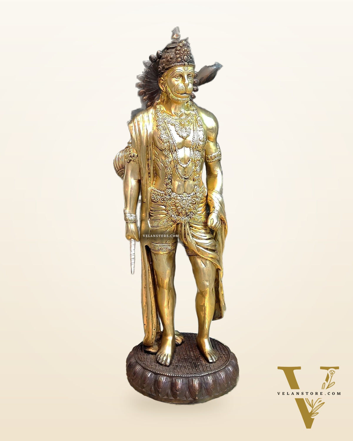 Brass Lord Hanuman Statue Standing 24" Height