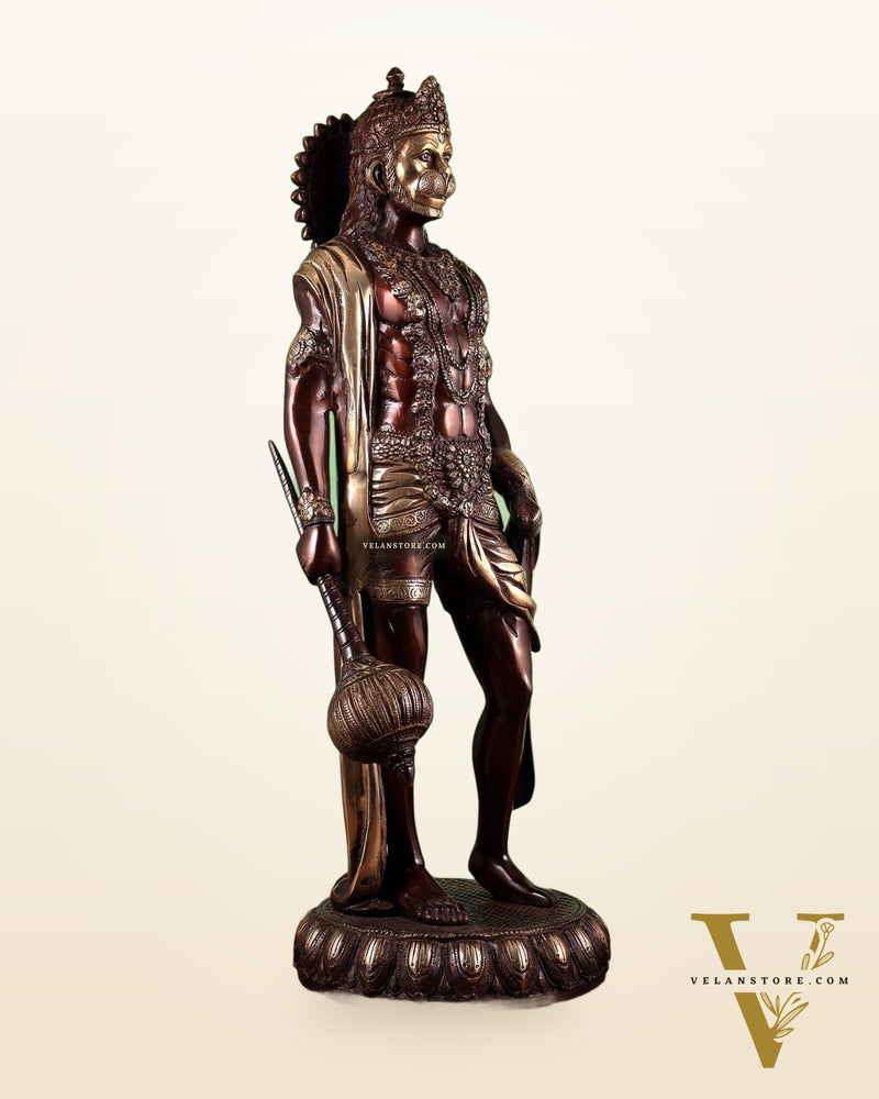 Brass Lord Hanuman Statue Standing 24" Height dual tone