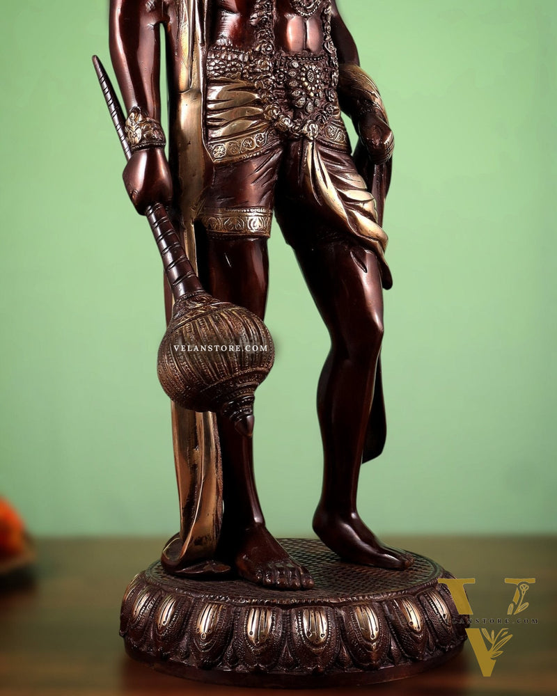 Brass Lord Hanuman Statue Standing 24" Height dual tone