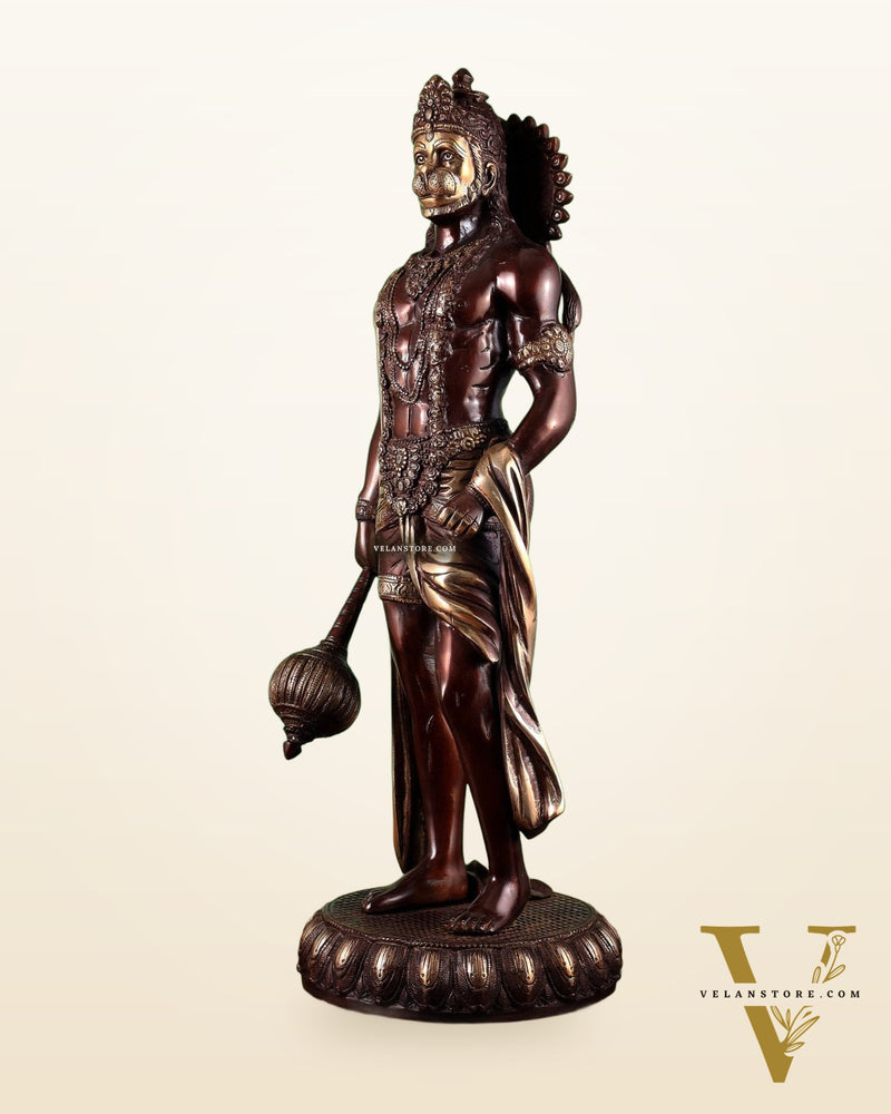 Brass Lord Hanuman Statue Standing 24" Height dual tone