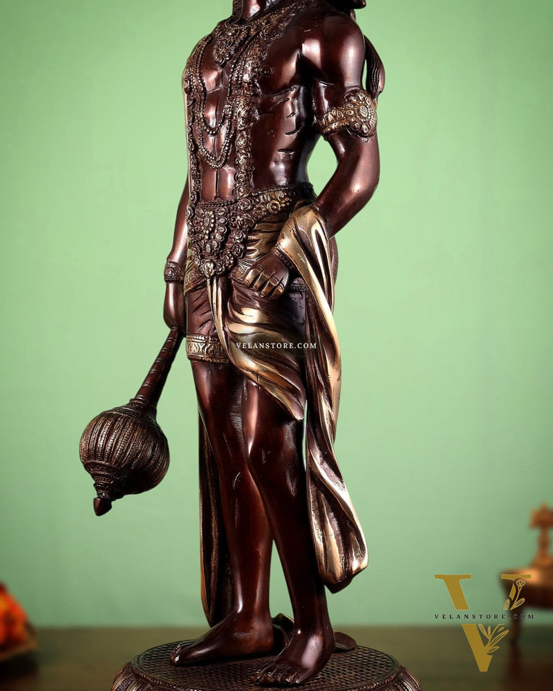 Brass Lord Hanuman Statue Standing 24" Height dual tone