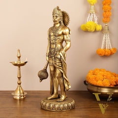 Brass Lord Hanuman Statue Standing 24" Height