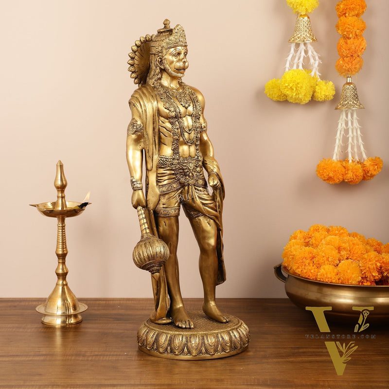 Brass Lord Hanuman Statue Standing 24" Height