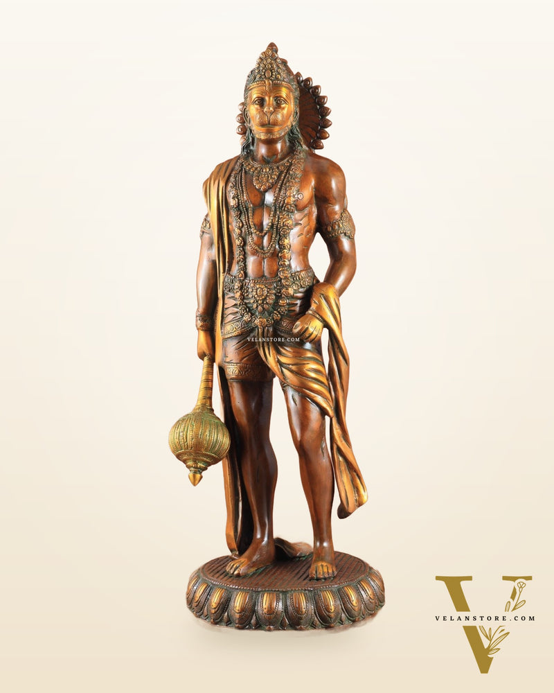 Brass Lord Hanuman Statue Standing 24" Height