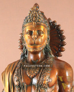 Brass Lord Hanuman Statue Standing 24" Height