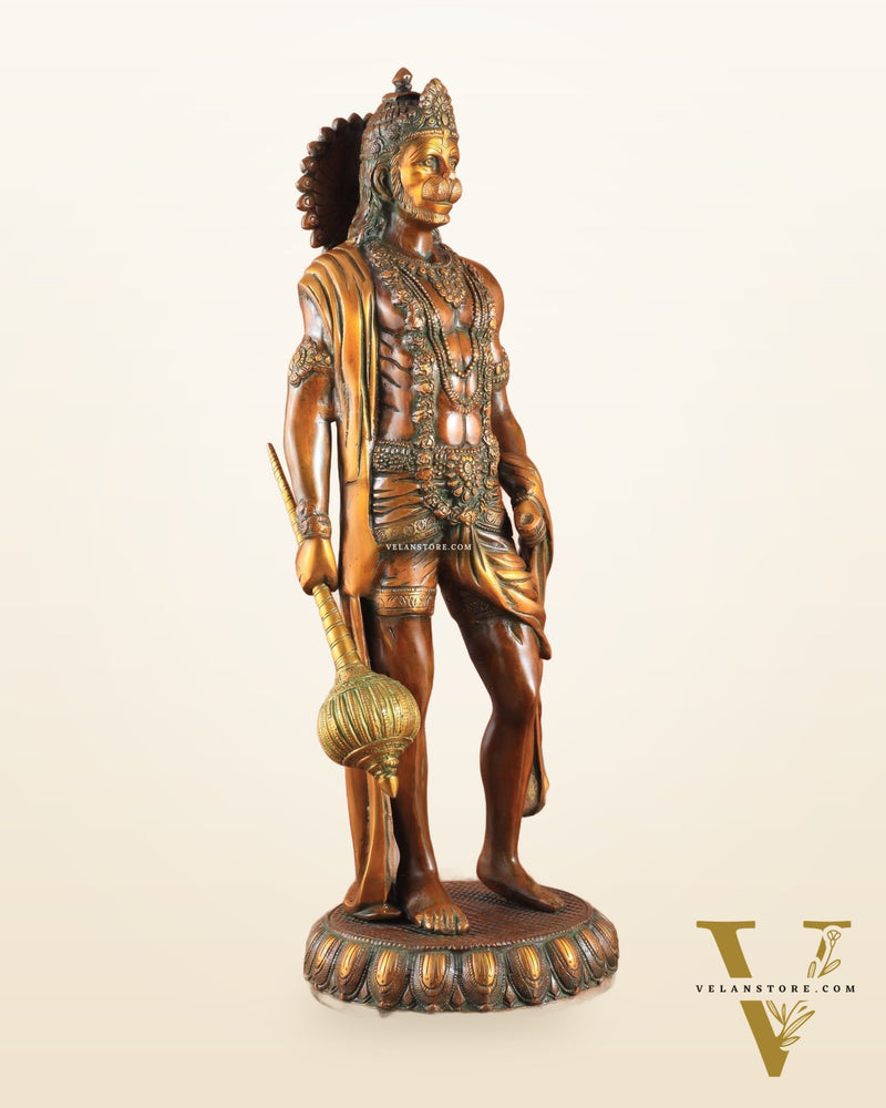 Brass Lord Hanuman Statue Standing 24" Height