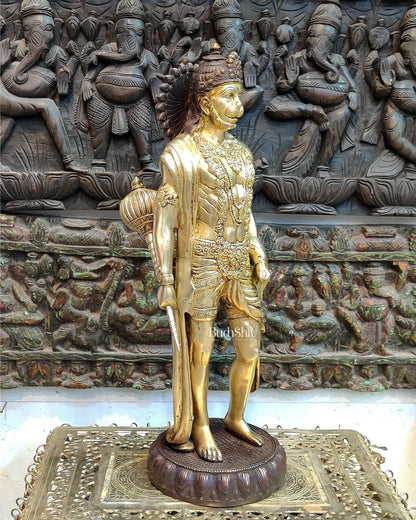 Brass Lord Hanuman Statue Standing 24" Height
