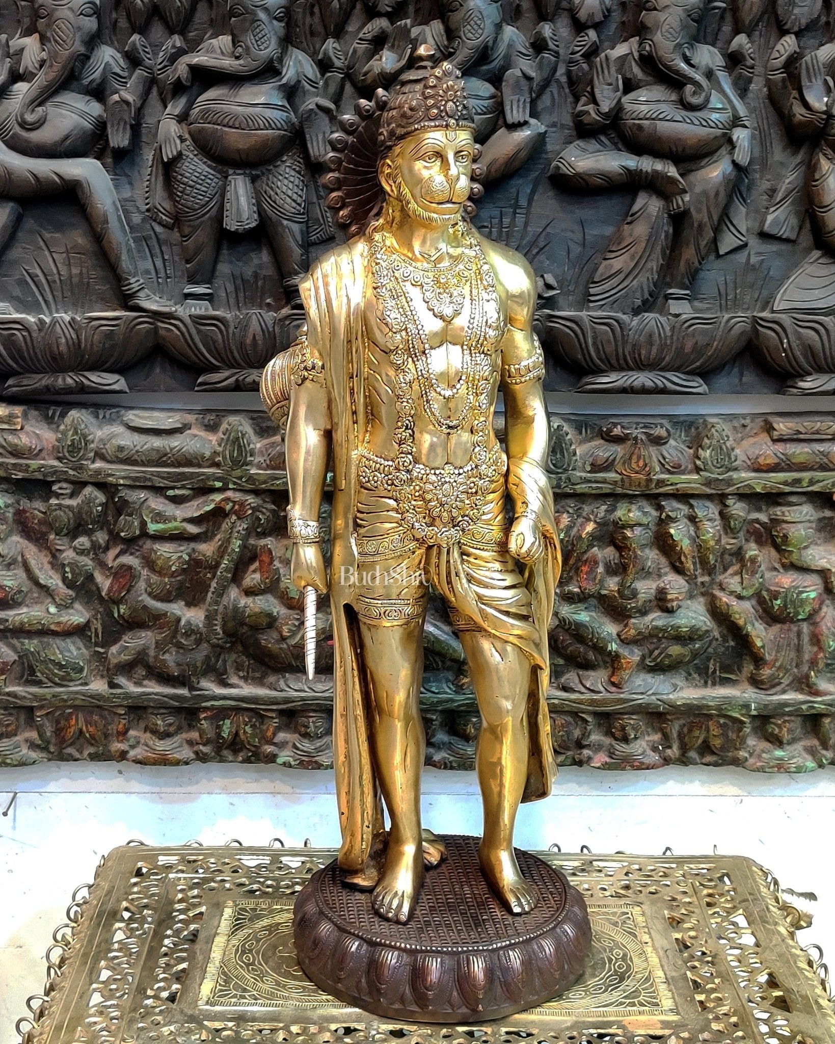 Brass Lord Hanuman Statue Standing 24" Height