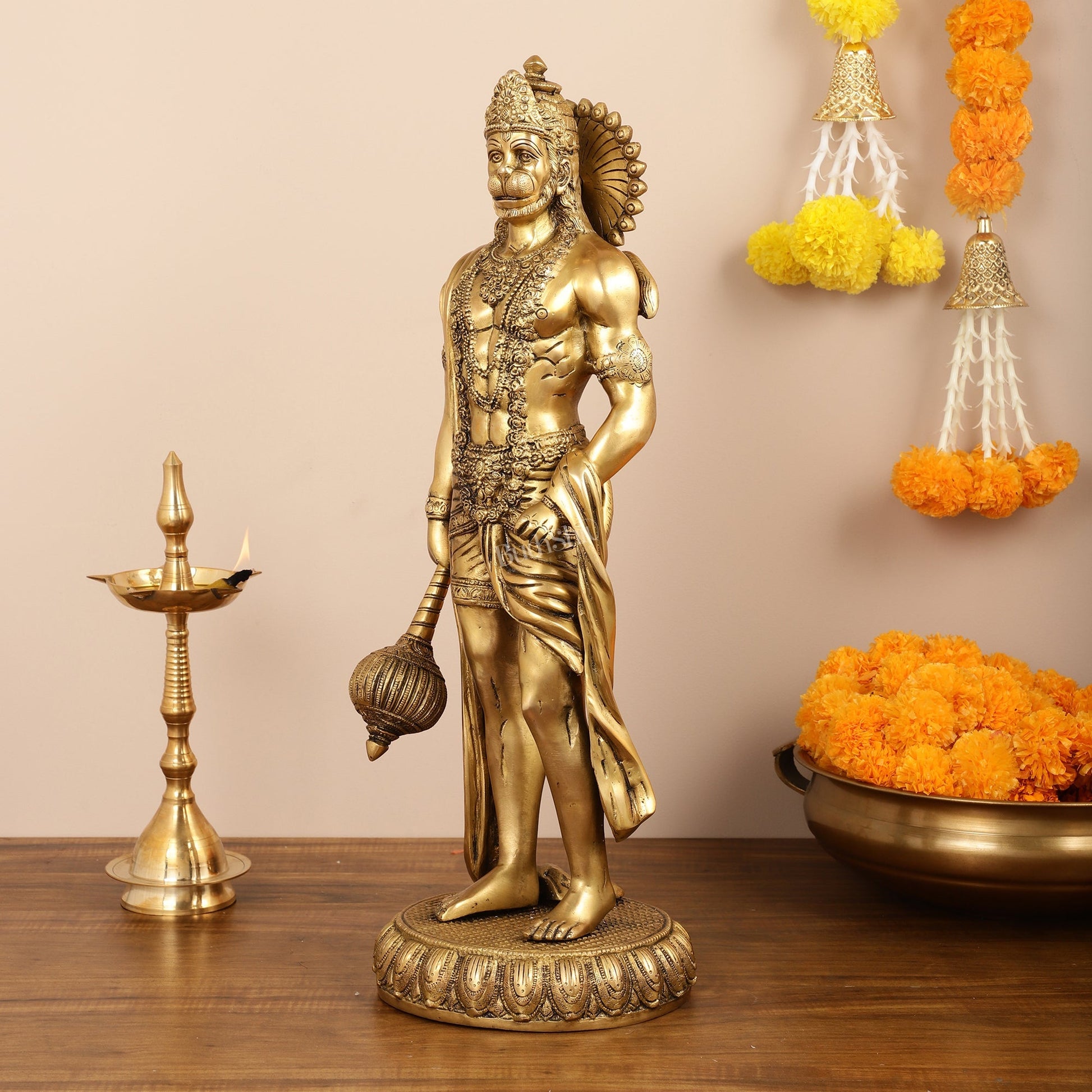Brass Lord Hanuman Statue Standing 24" Height