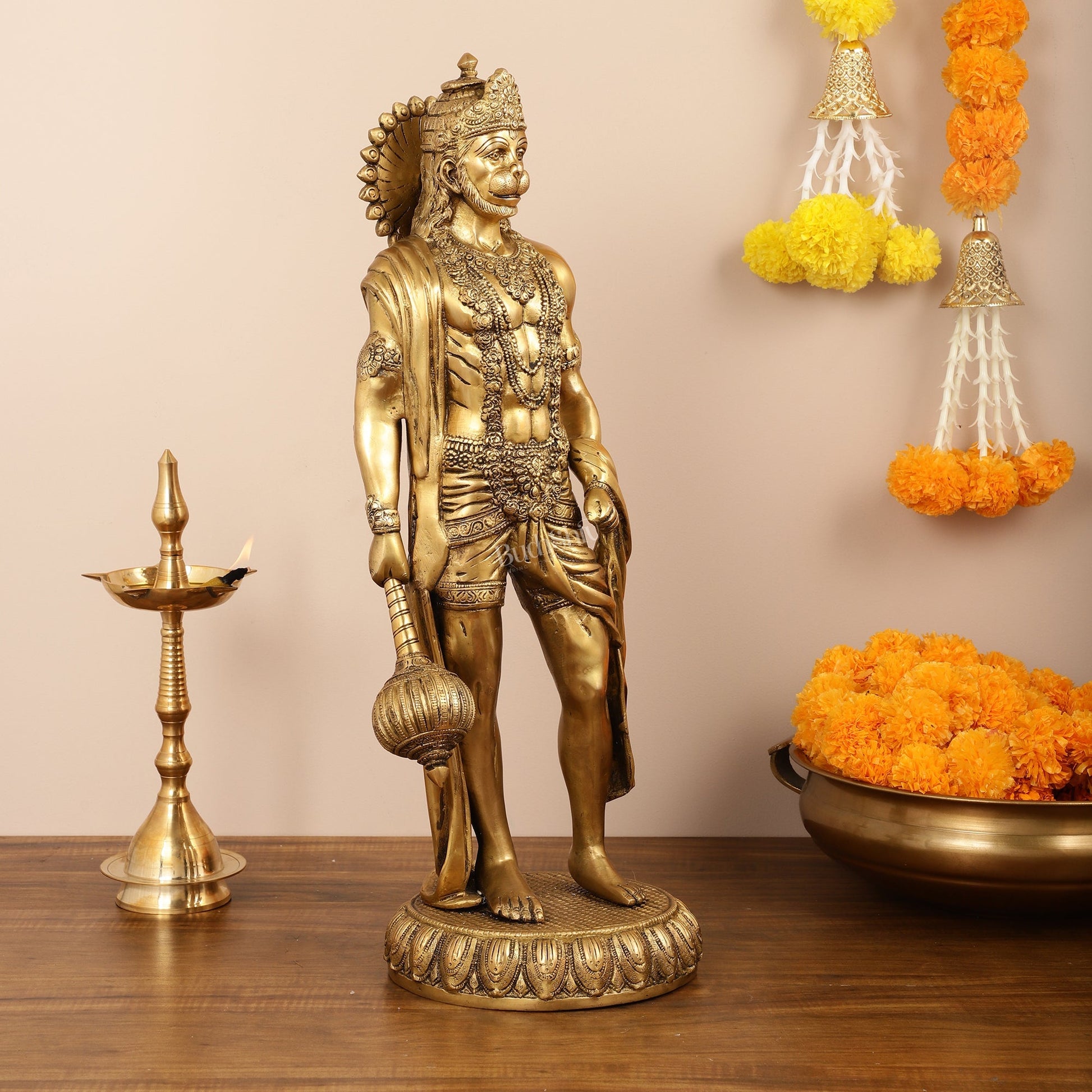 Brass Lord Hanuman Statue Standing 24" Height
