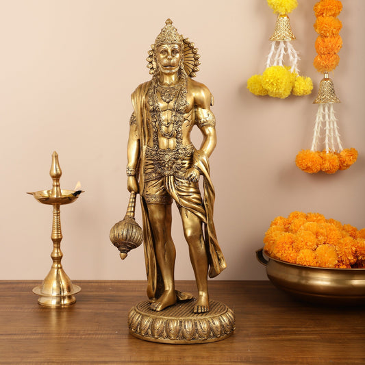 Brass Lord Hanuman Statue Standing 24" Height