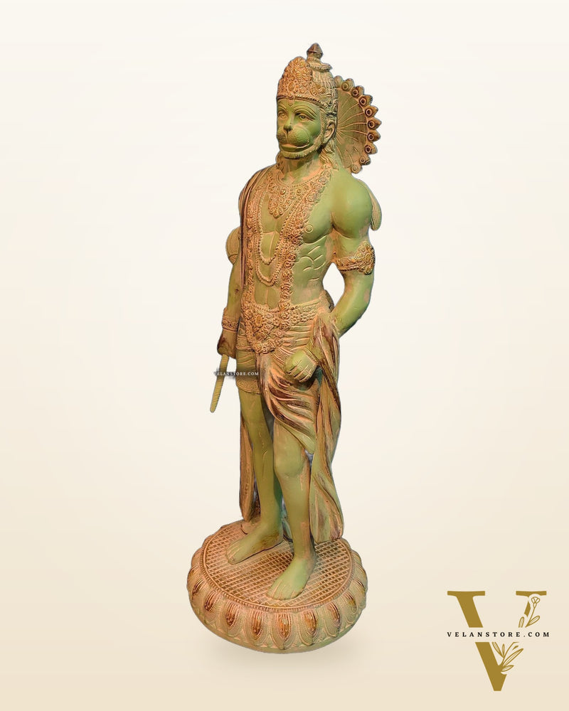 Brass Lord Hanuman Statue Stone finish 24" Height