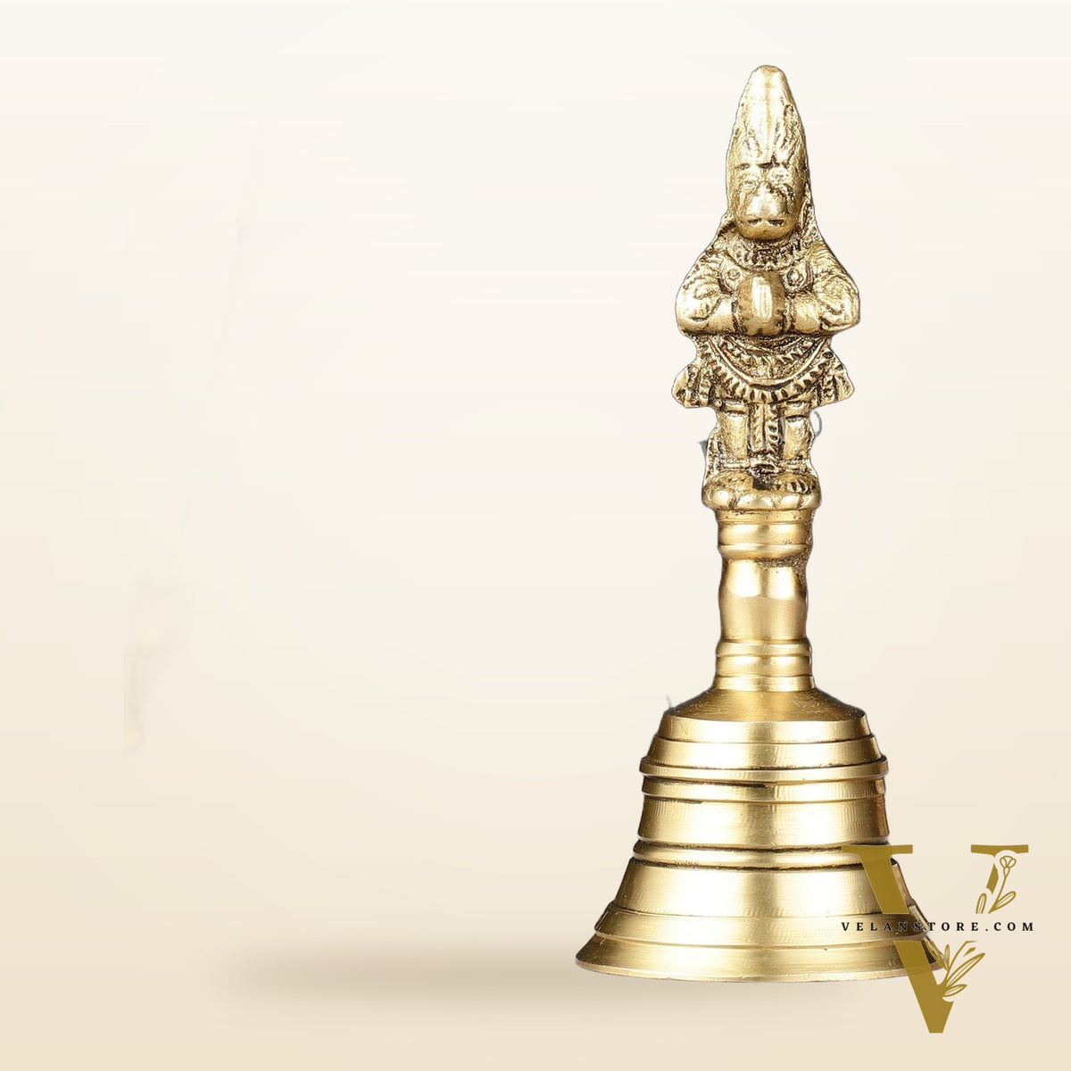 Brass Lord Hanuman Temple Hand Bell for Pooja | Height 5.5 inch