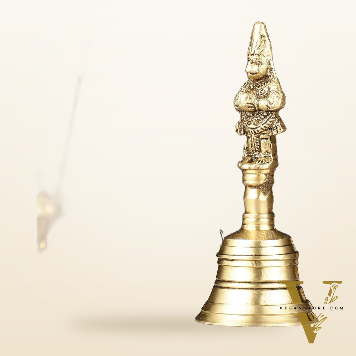 Brass Lord Hanuman Temple Hand Bell for Pooja | Height 5.5 inch