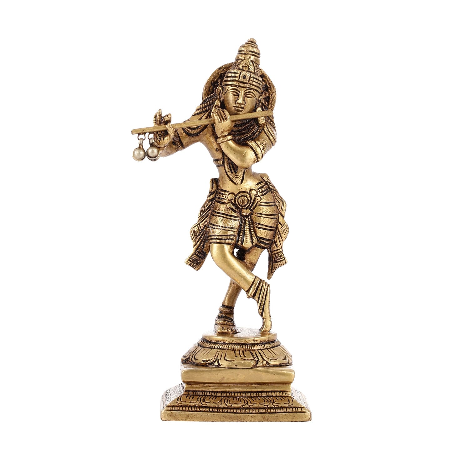 Brass Lord Krishna Idol | Height 7.5 inch