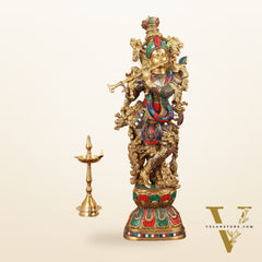 Brass Lord Krishna Murti |29 Inch