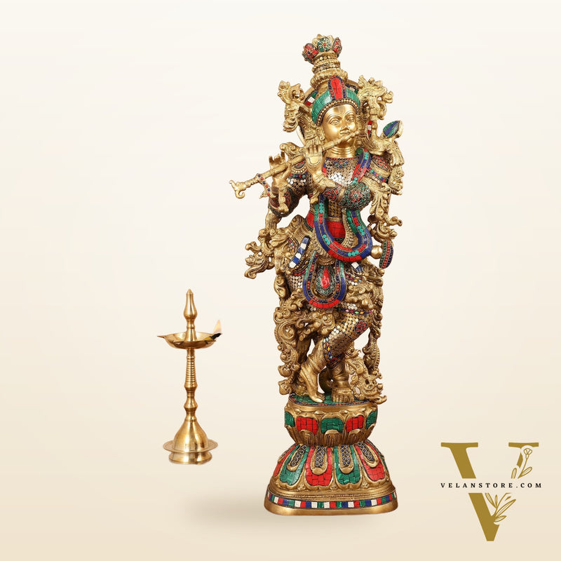 Brass Lord Krishna Murti |29 Inch