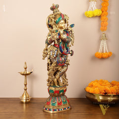 Brass Lord Krishna Murti |29 Inch