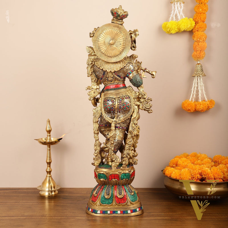 Brass Lord Krishna Murti |29 Inch