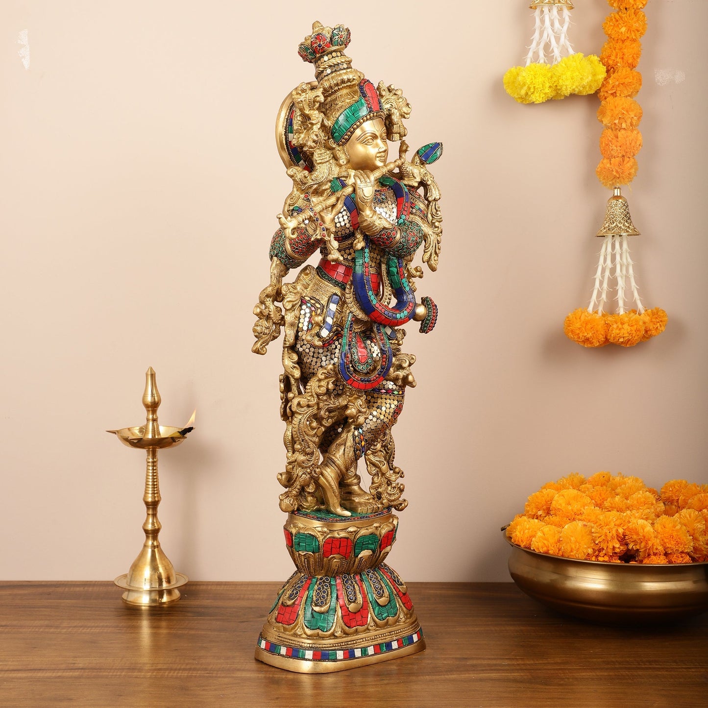 Brass Lord Krishna Murti |29 Inch