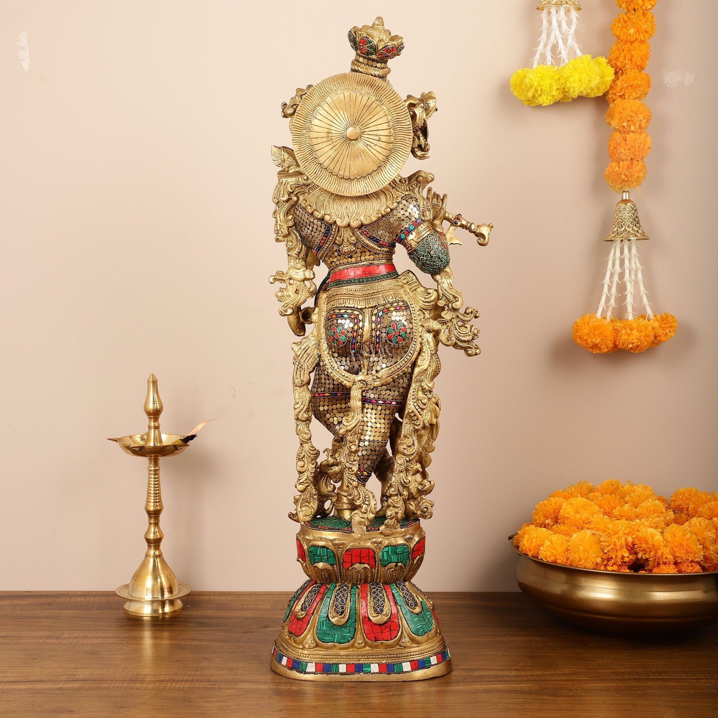 Brass Lord Krishna Murti |29 Inch