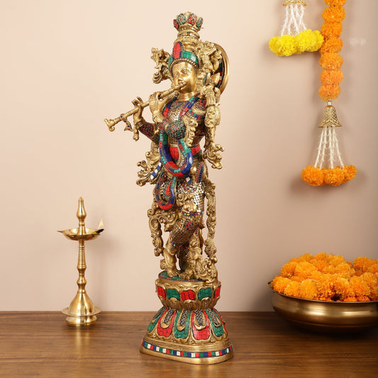 Brass Lord Krishna Murti |29 Inch