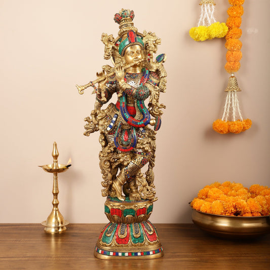 Brass Lord Krishna Murti |29 Inch
