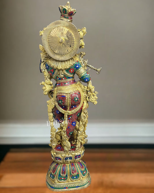 Brass Lord Krishna Murti | 29 Inch