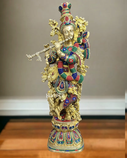 Brass Lord Krishna Murti | 29 Inch